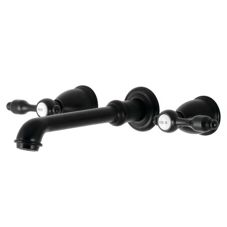 Kingston Brass KS7020TAL Two-Handle Wall Mount Tub Faucet, Matte Black KS7020TAL